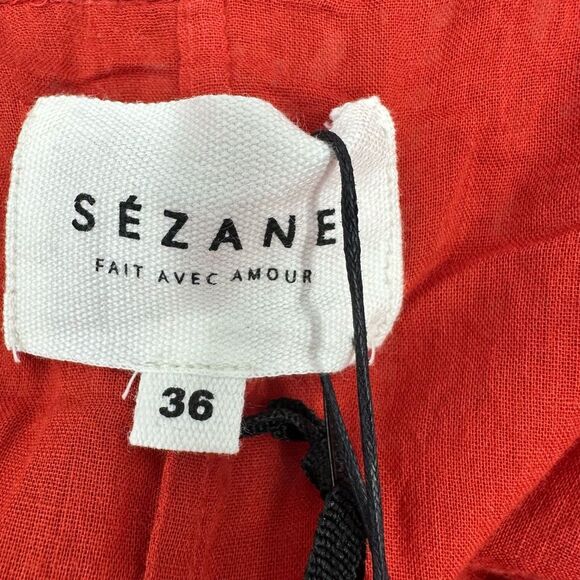 Sezane Robe Assia Rubis Mini Dress Rust Orange Crochet Lace Coquette Size US 4 - Picture 7 of 10